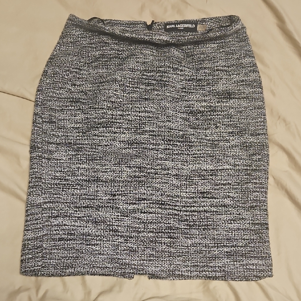 Karl Lagerfeld Monochrome Textured Skirt